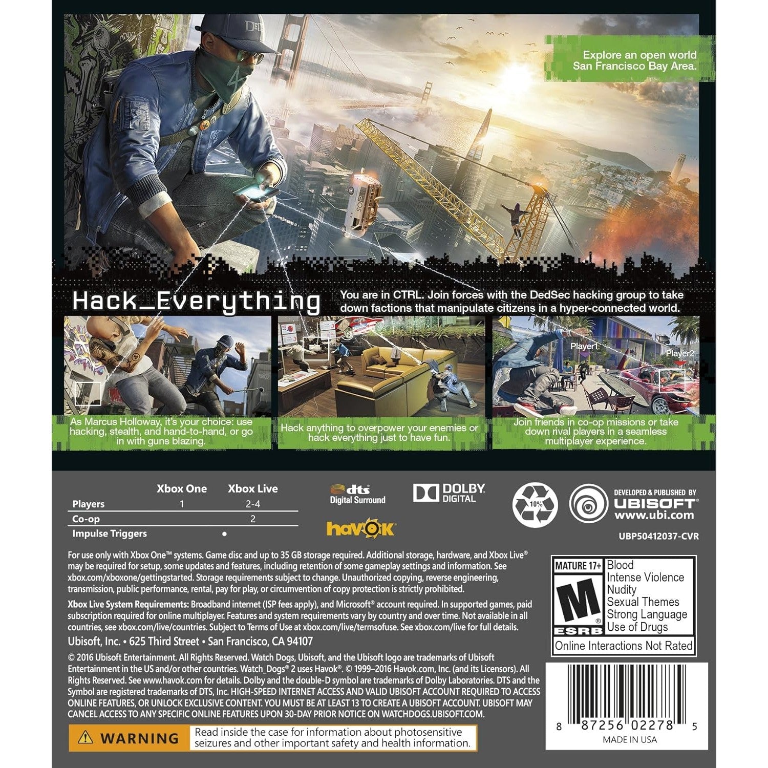 Watch Dogs 2 - Xbox One - Ubisoft