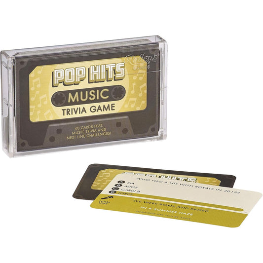 Pop Hits Music Trivia Game - 40 Cards in Retro Cassette Box - Ridley's
