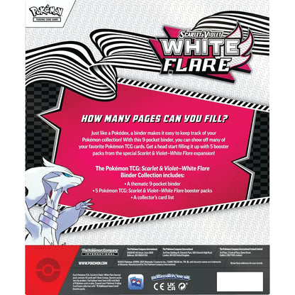 Pokemon TCG Scarlet & Violet 10.5 White Flare Binder Collection - Includes 5 Booster Packs!