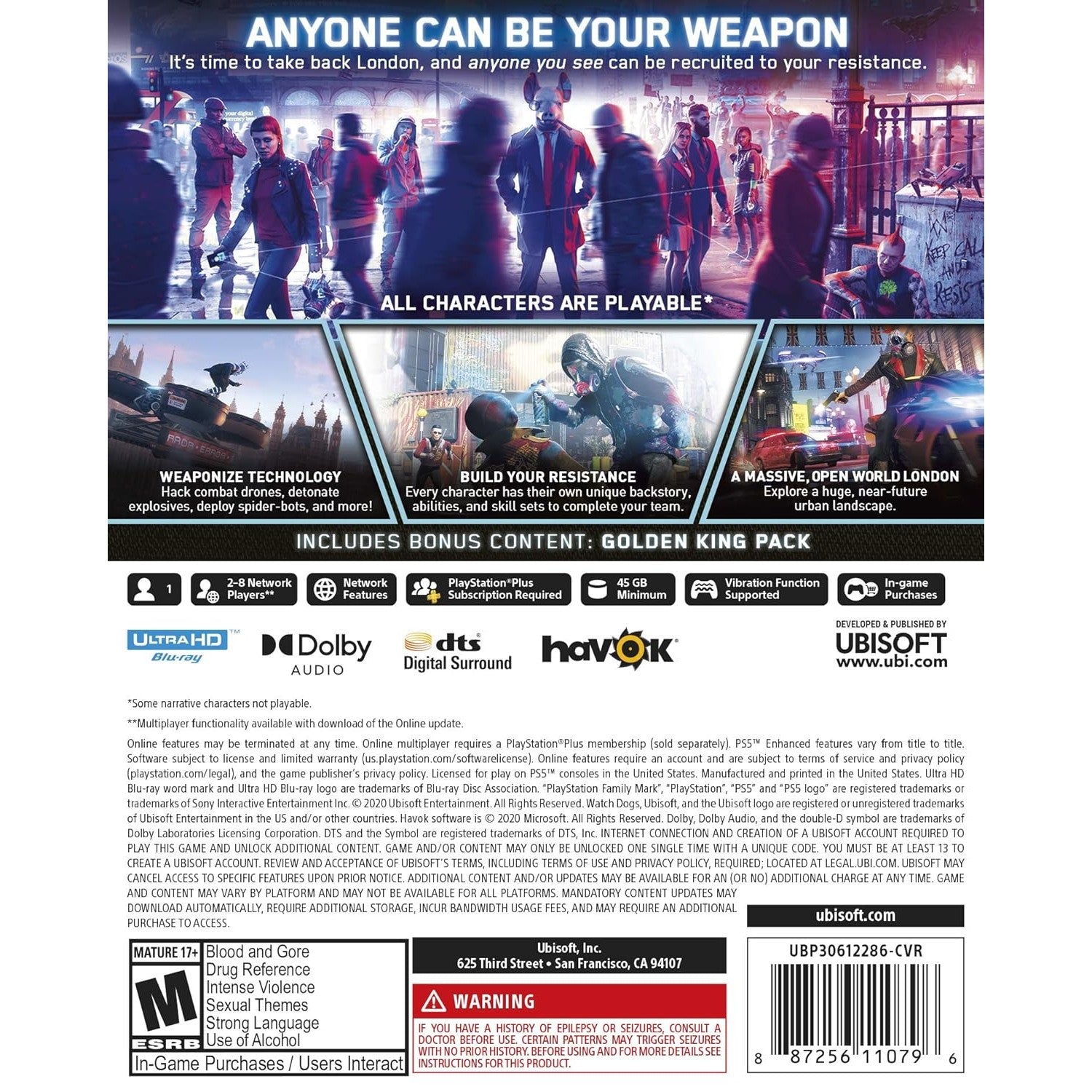 Watch Dogs: Legion Standard Edition - PlayStation 5 - Ubisoft