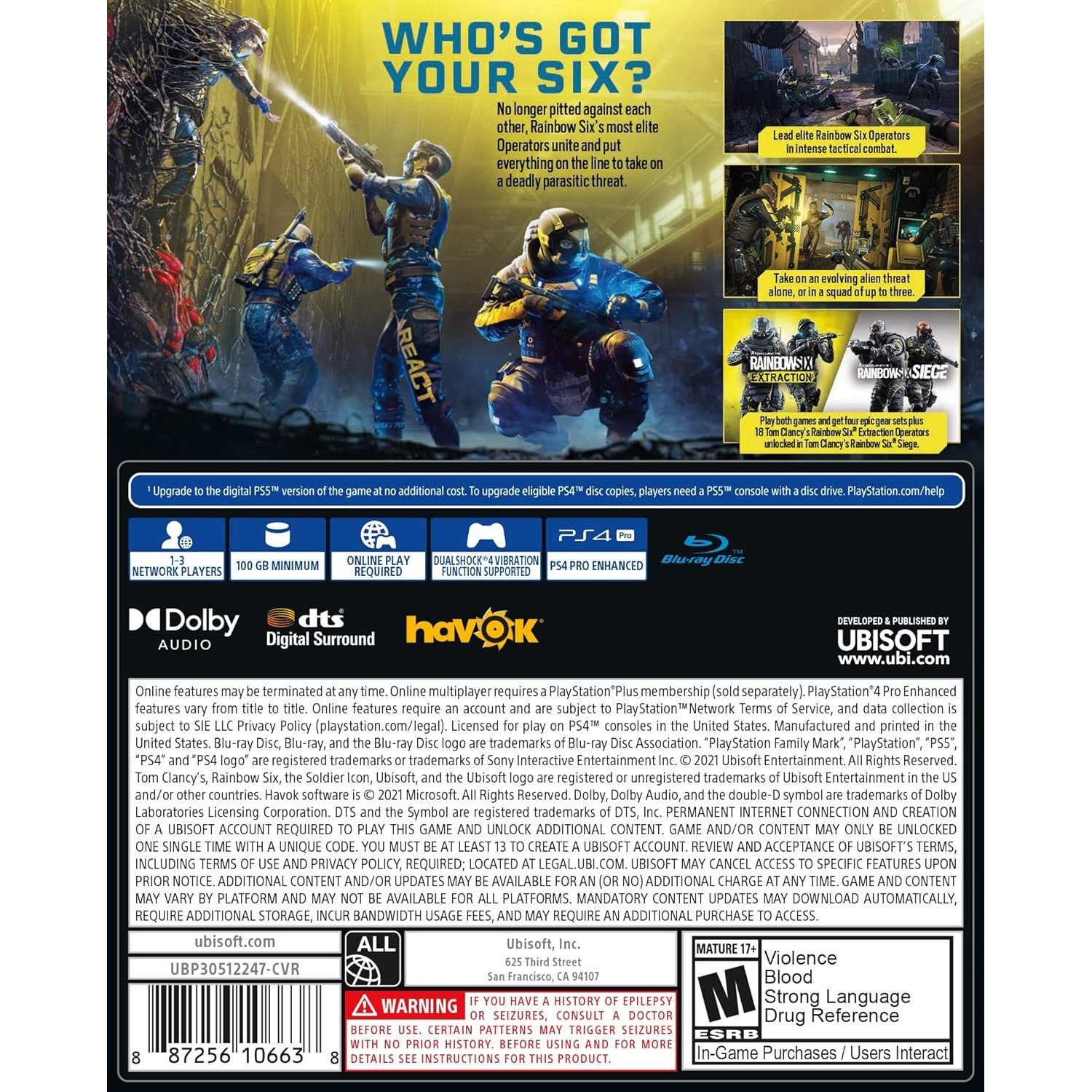 Tom Clancy's Rainbow Six Extraction - PlayStation 4 - Ubisoft