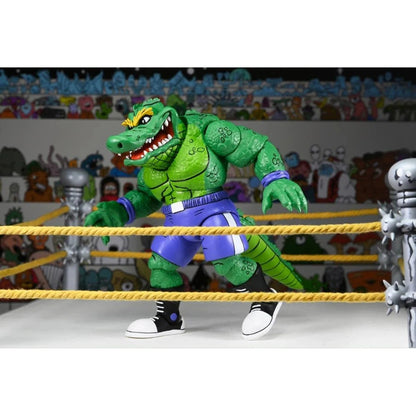 Teenage Mutant Ninja Turtles Adventures Stump Wrestling Leatherhead Archie Comics Action Figure - NECA