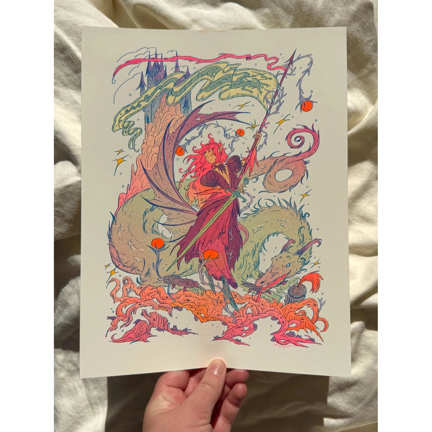 Dragon Warrior Riso Print - Natalie Andrewson