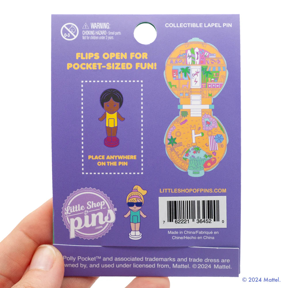 Polly Pocket Beach Party Compact Hinge Pin - Mattel, Little Shop of Pins
