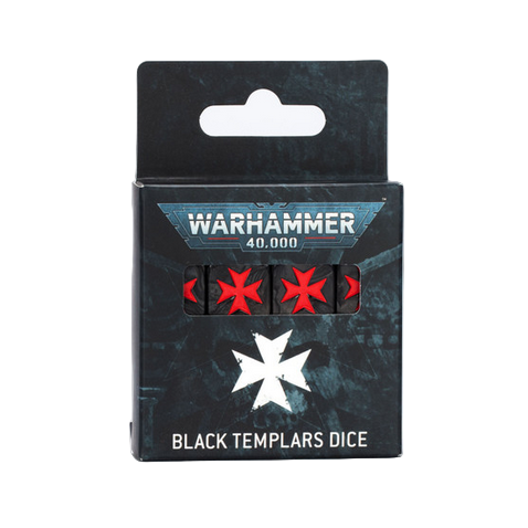 Warhammer 40,000 Black Templars Dice - Set of 16 Pearlised Black, Grey & Red - Games Workshop