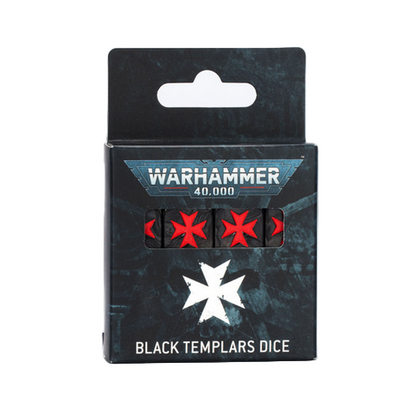 Warhammer 40,000 Black Templars Dice - Set of 16 Pearlised Black, Grey & Red - Games Workshop