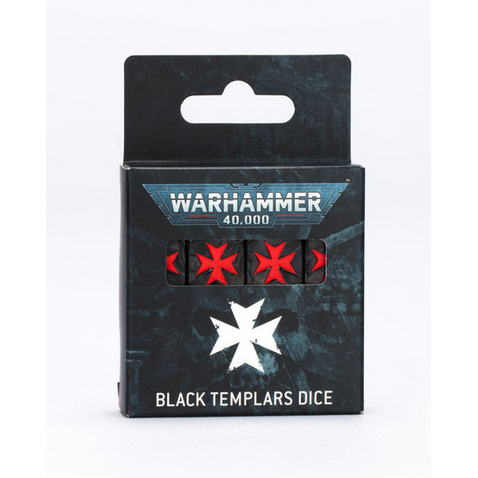 Warhammer 40,000 Black Templars Dice - Set of 16 Pearlised Black, Grey & Red - Games Workshop