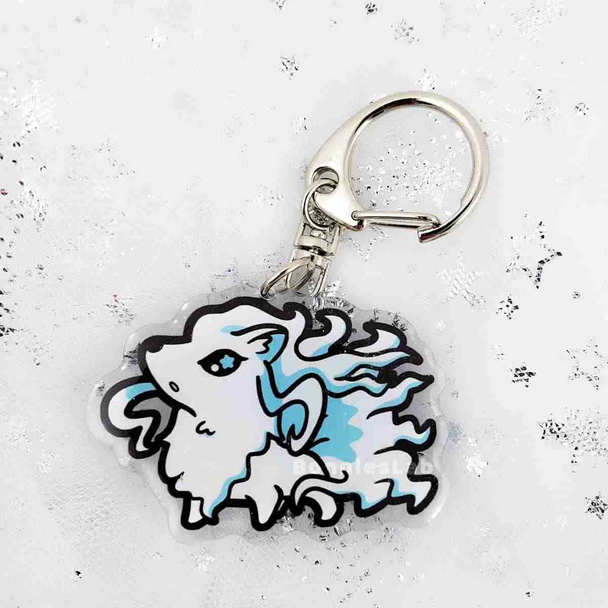 Pokemon Alolan Ninetales Acrylic Keychain Charm - Bonnies Lab