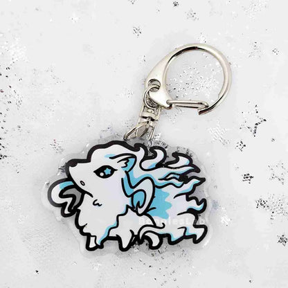 Pokemon Alolan Ninetales Acrylic Keychain Charm - Bonnies Lab