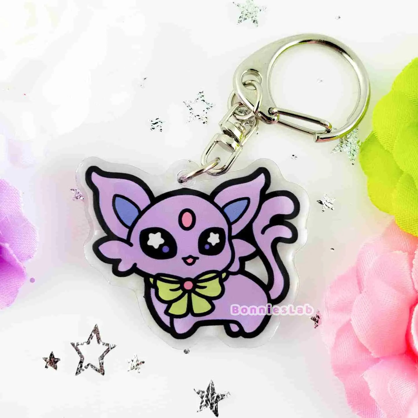 Pokemon Chibi Eeveelution Espeon Acrylic Charm Keychain - Bonnies Lab