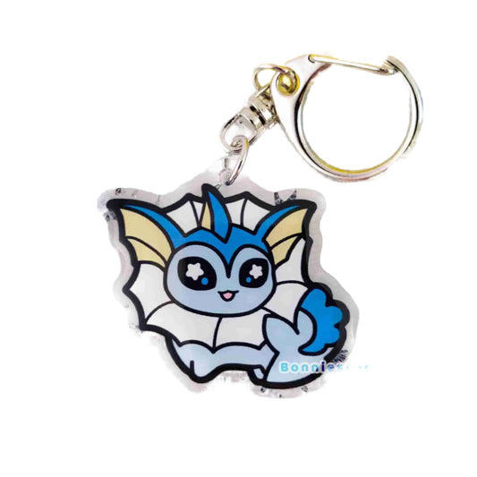 Pokemon Chibi Eeveelution Vaporeon Acrylic Keychain Charm - Bonnies Lab