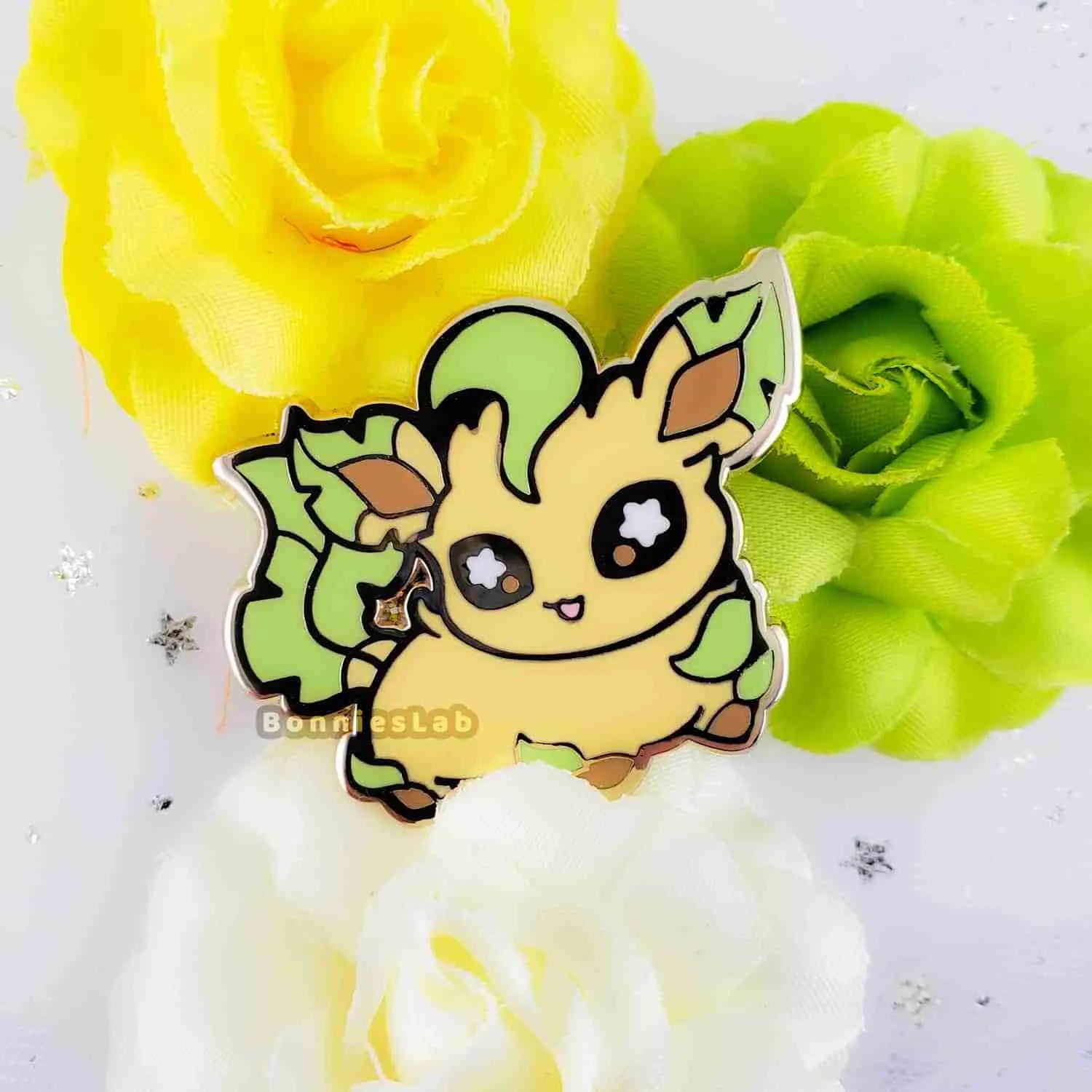 Pokemon Chibi Leafeon Enamel Pin - Bonnies Lab