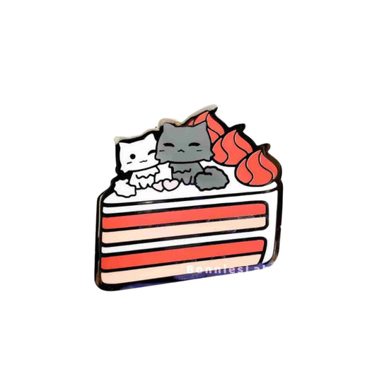 Neko Cafe Red Velvet Cake Enamel Pin - Bonnies Lab