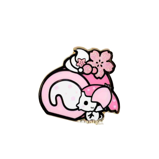Neko Cafe Sakura Roll Cake Enamel Pin - Bonnies Lab