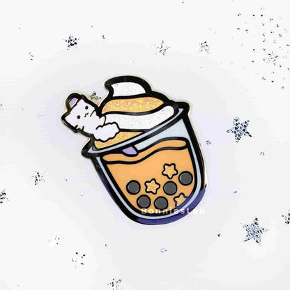 Neko Cafe Thai Iced Tea Enamel Pin - Bonnies Lab