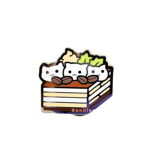 Neko Cafe Tiramisu Enamel Pin - Bonnies Lab
