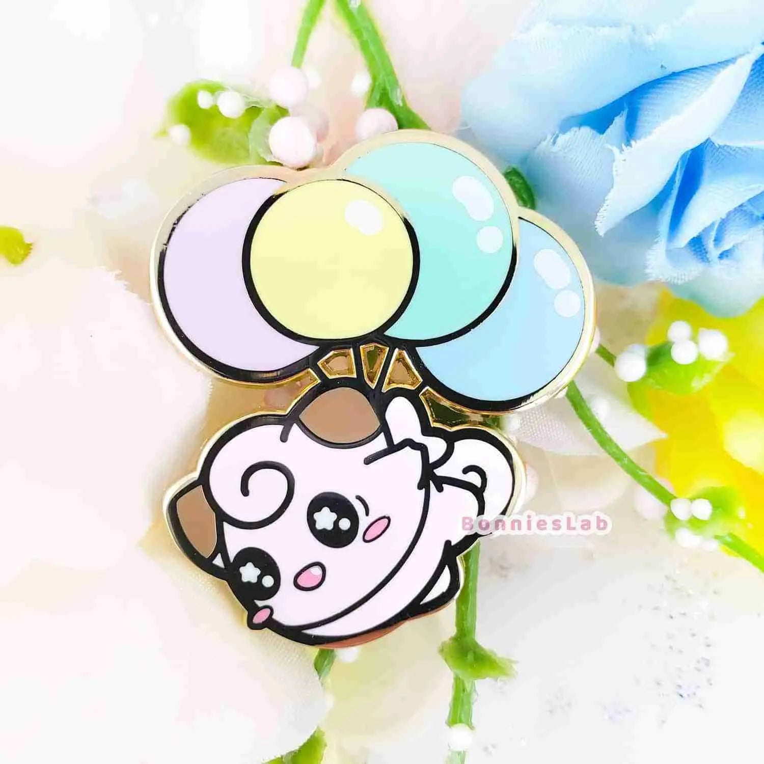 Pokemon Clefairy Balloon Enamel Pin - Bonnies Lab