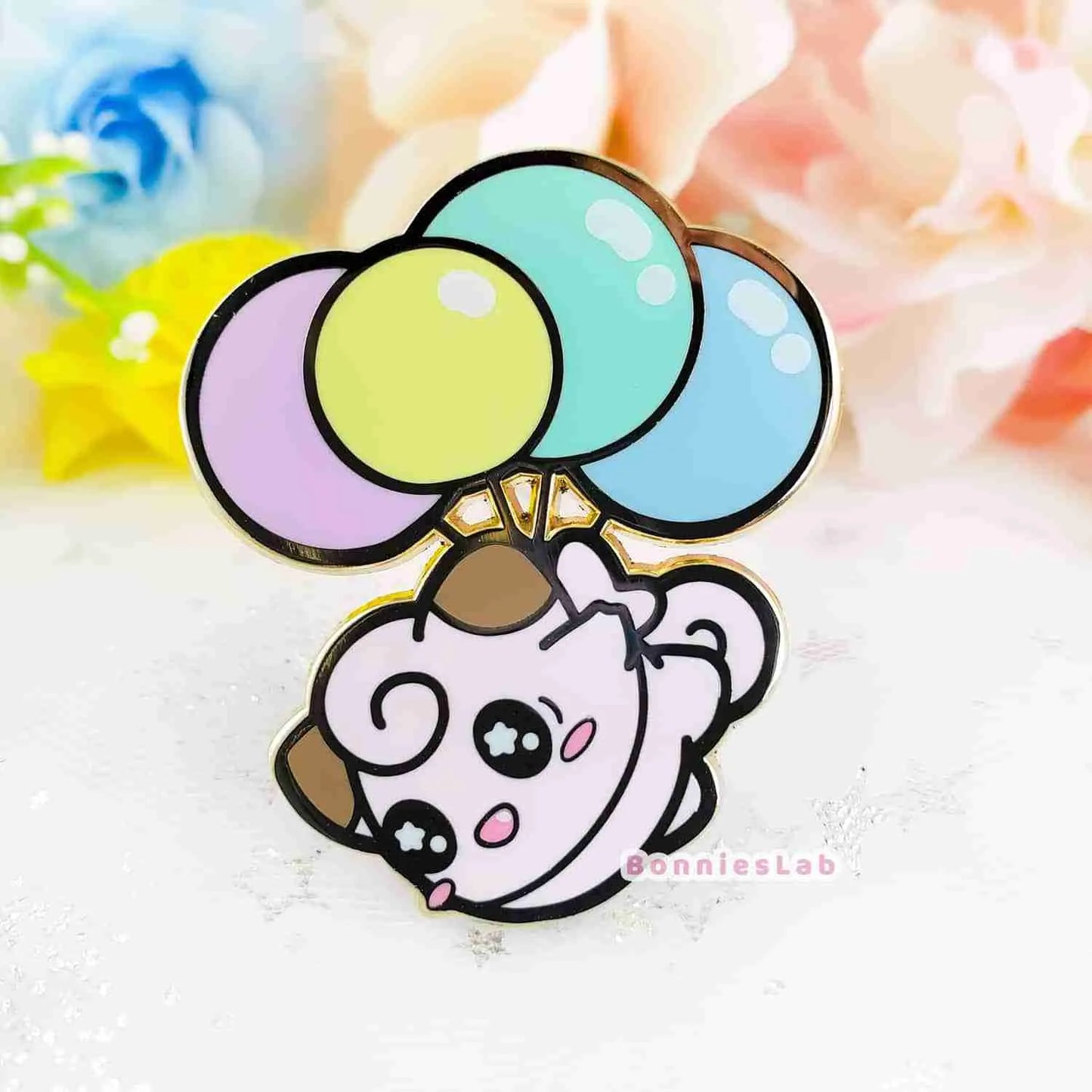 Pokemon Clefairy Balloon Enamel Pin - Bonnies Lab