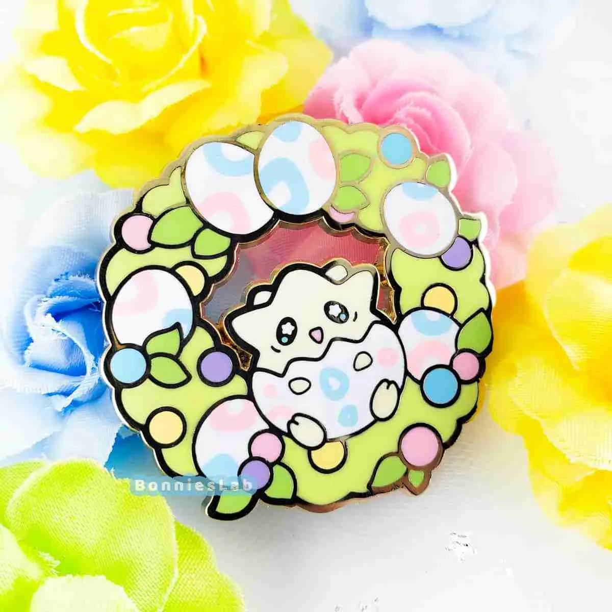 Togepi Egg Wreath Enamel Pin - Bonnies Lab