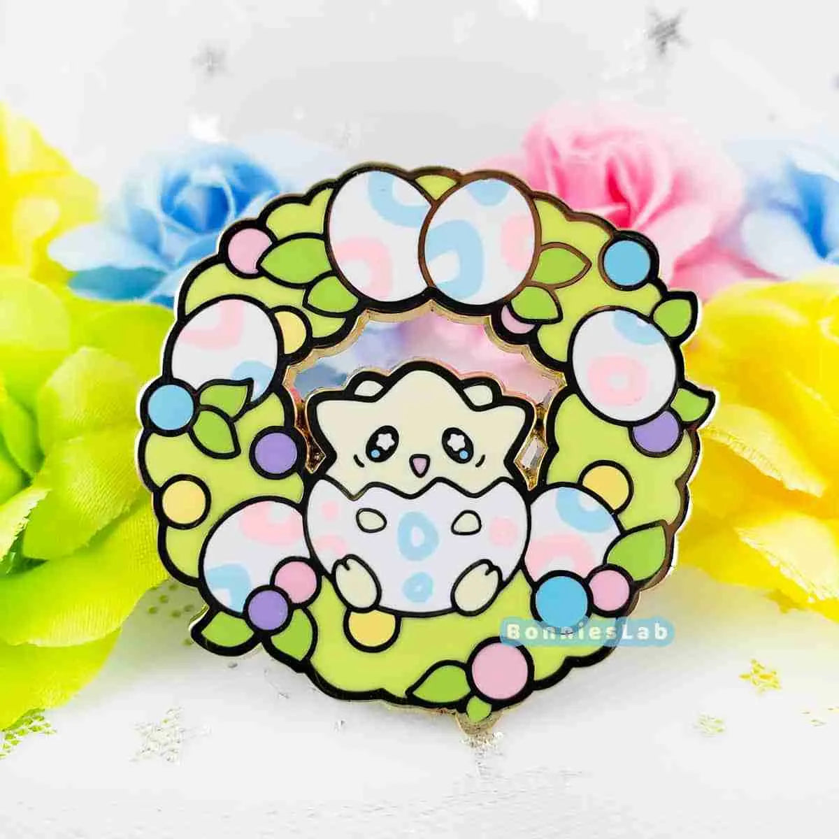 Togepi Egg Wreath Enamel Pin - Bonnies Lab