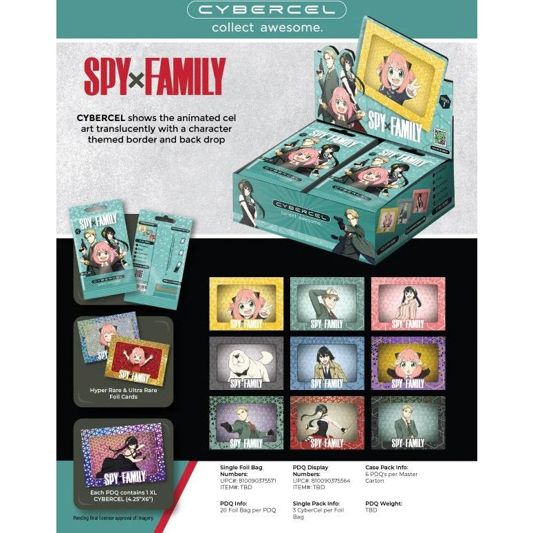 Spy x Family 3D Cel Art Pack - 3 Collectible Cards, Foil Bag - Cybercel