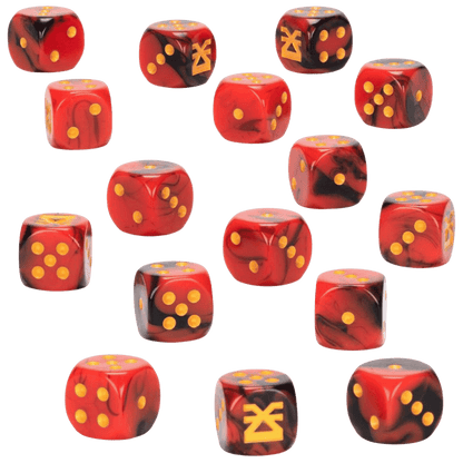 Warhammer: Age of Sigmar Blades of Khorn Dice - Set of 16, Red & Black, 4th Edition - Warhammer