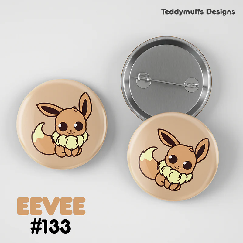 Pokemon Eeveelutions Button Pin 9-Pack - Teddymuffs Design