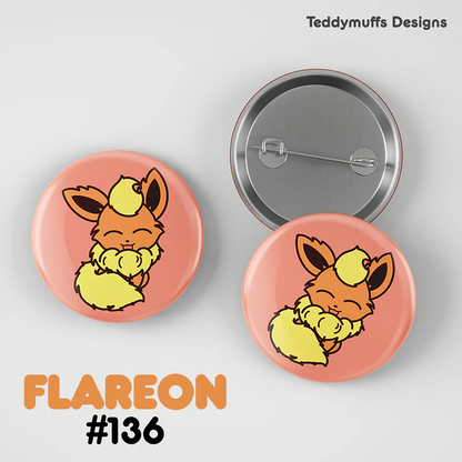 Pokemon Eeveelutions Button Pin 9-Pack - Teddymuffs Design