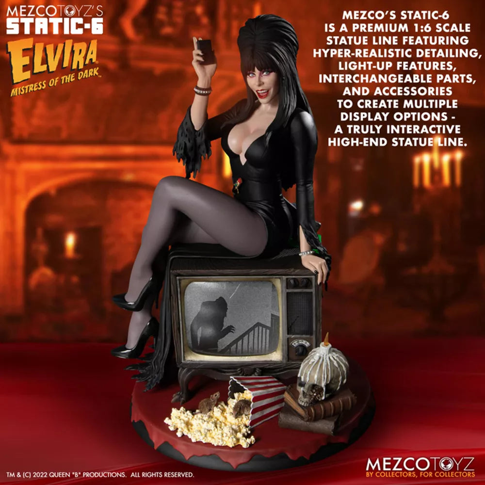 Elvira Mistress Of The Dark - Mezco Toyz Static-6 1:6 Scale Premium Statue