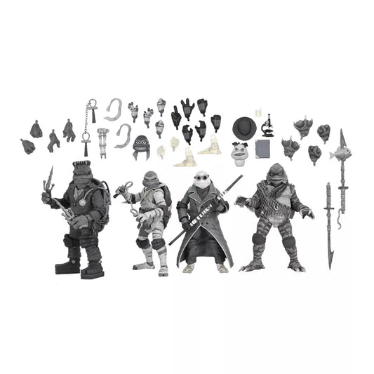 Universal Monsters x Teenage Mutant Ninja Turtles Black & White 7" Action Figure Set - NECA