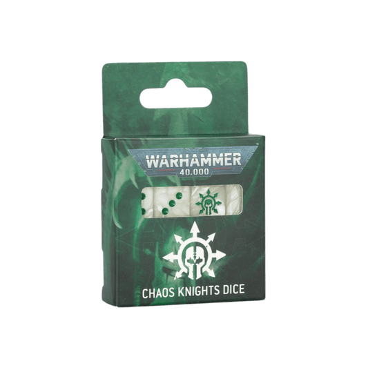 Warhammer 40,000: Chaos Knights Dice - Set of 16 Pearlised White & Green - Games Workshop