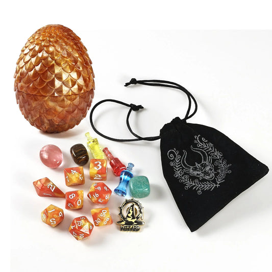 Dragon's Hoard RPG Mystery Treasure Egg - Dice Set, Bag, Enamel Pin & More! - Hymgho Dice