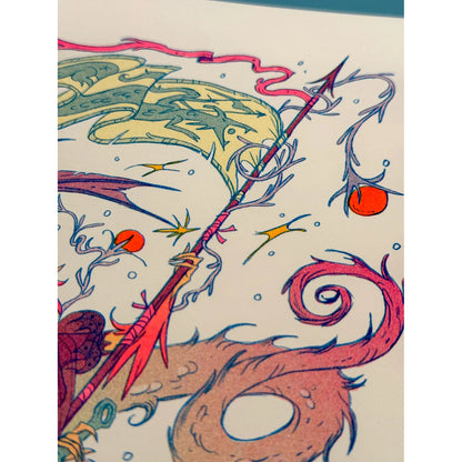 Dragon Warrior Riso Print - Natalie Andrewson