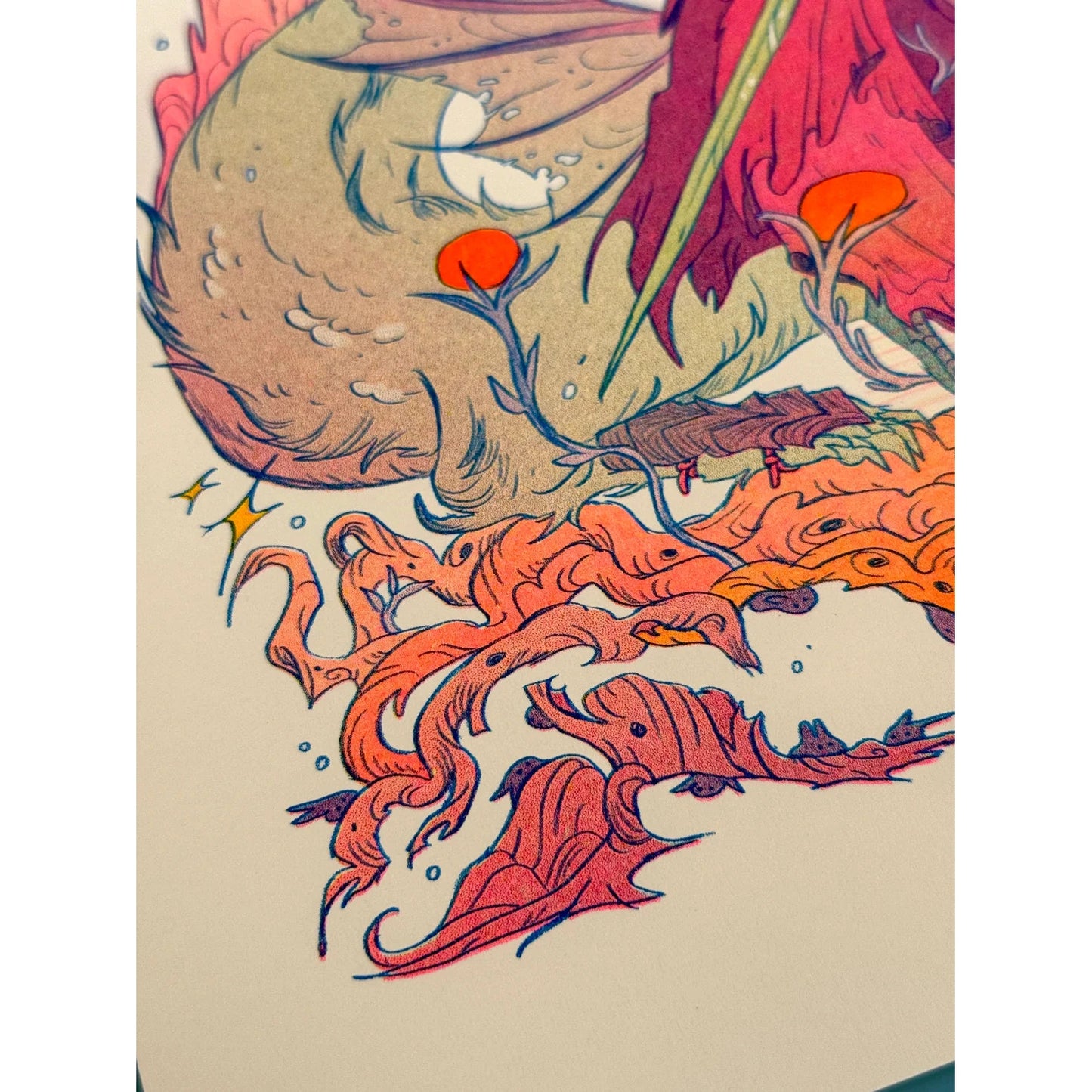 Dragon Warrior Riso Print - Natalie Andrewson