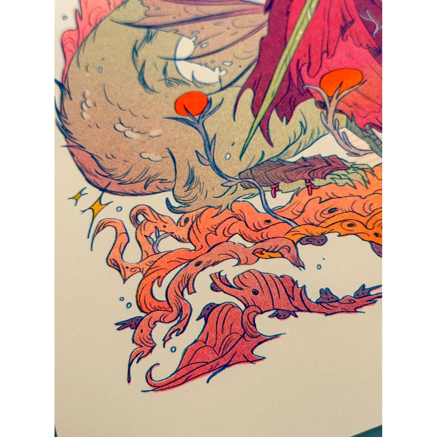 Dragon Warrior Riso Print - Natalie Andrewson