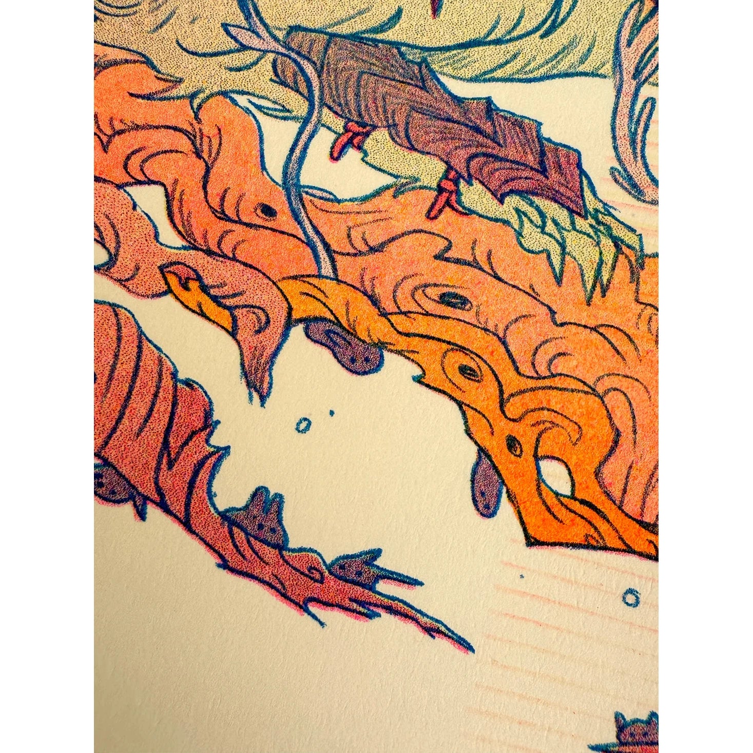 Dragon Warrior Riso Print - Natalie Andrewson