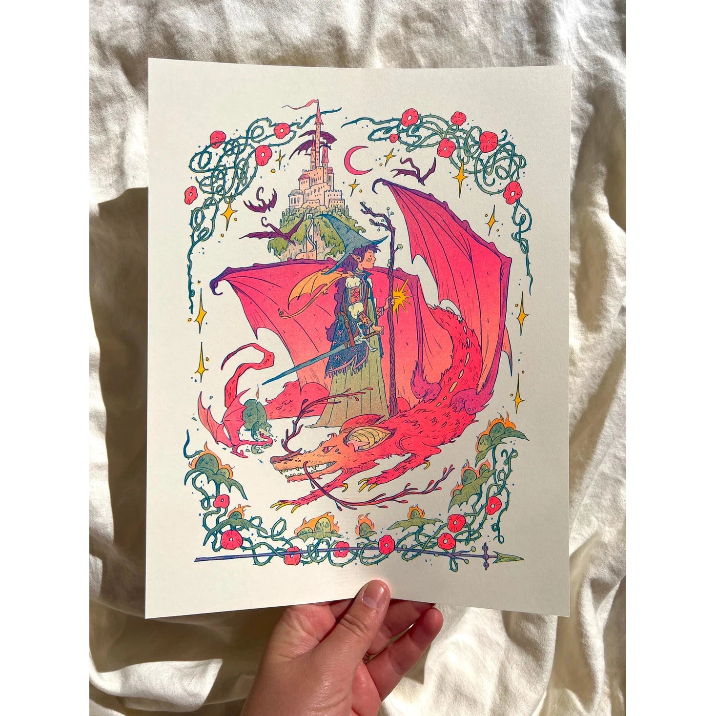 Dragon Witch Riso Print - Natalie Andrewson