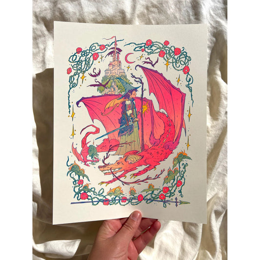 Dragon Witch Riso Print - Natalie Andrewson