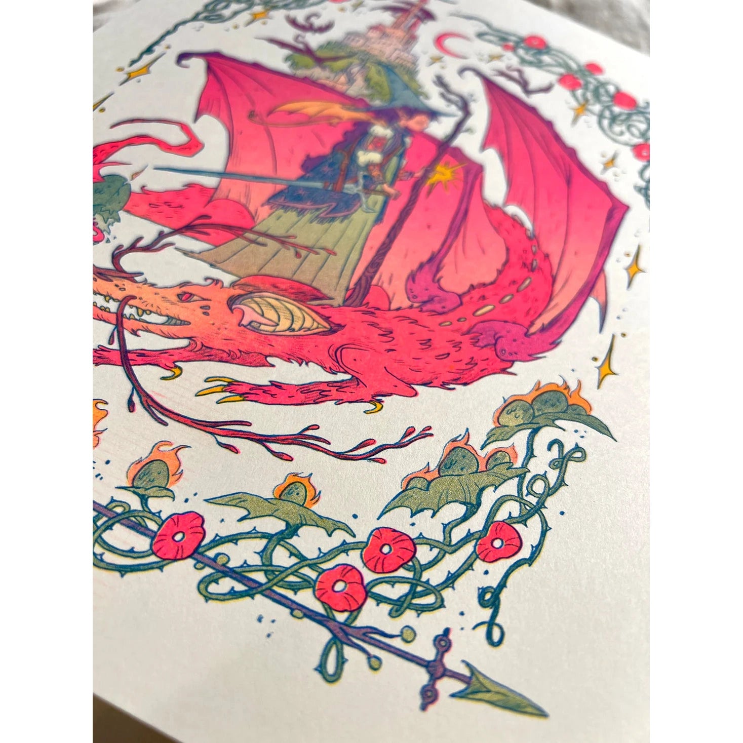 Dragon Witch Riso Print - Natalie Andrewson