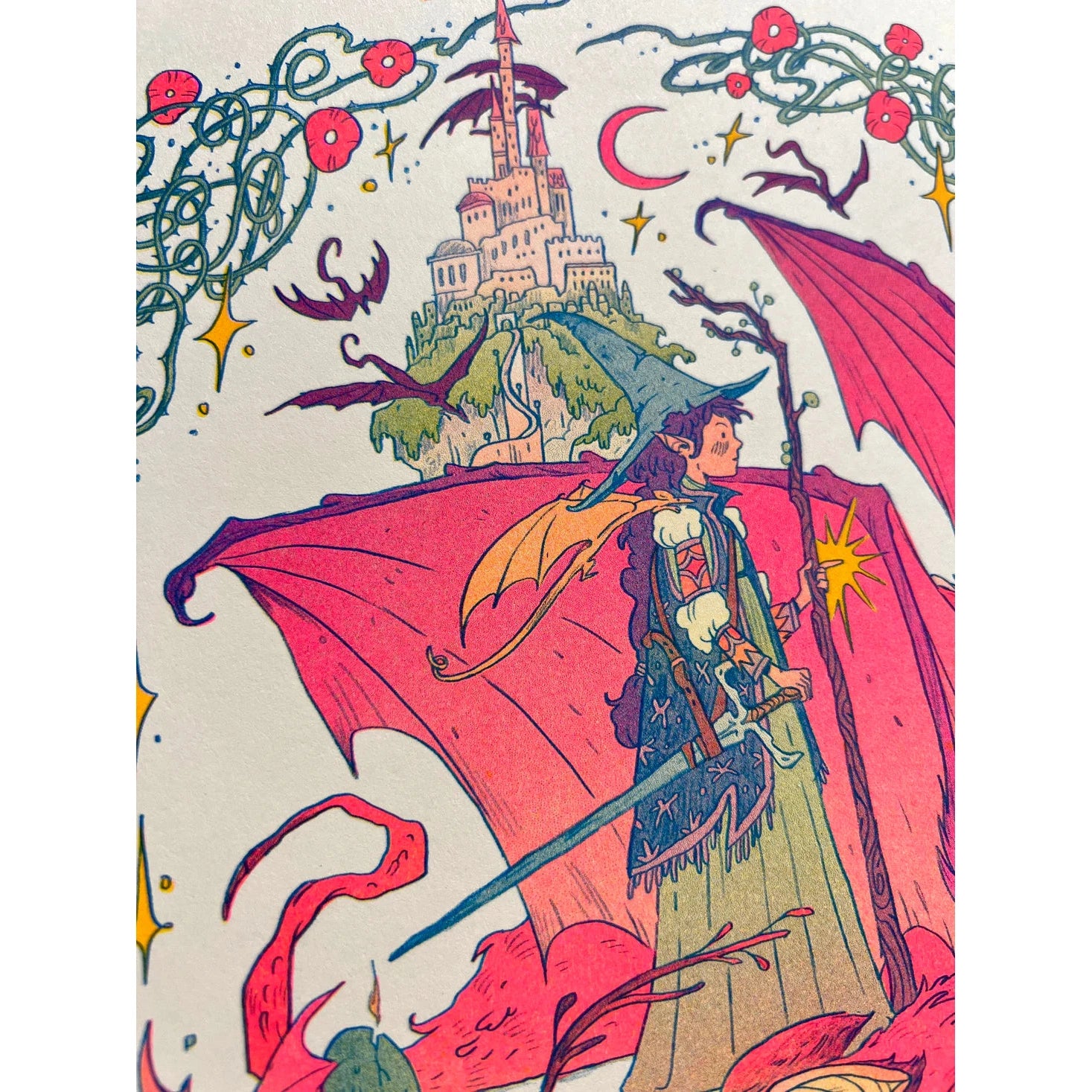 Dragon Witch Riso Print - Natalie Andrewson