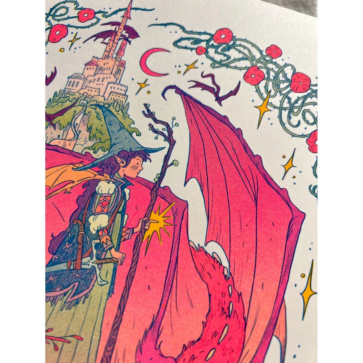 Dragon Witch Riso Print - Natalie Andrewson
