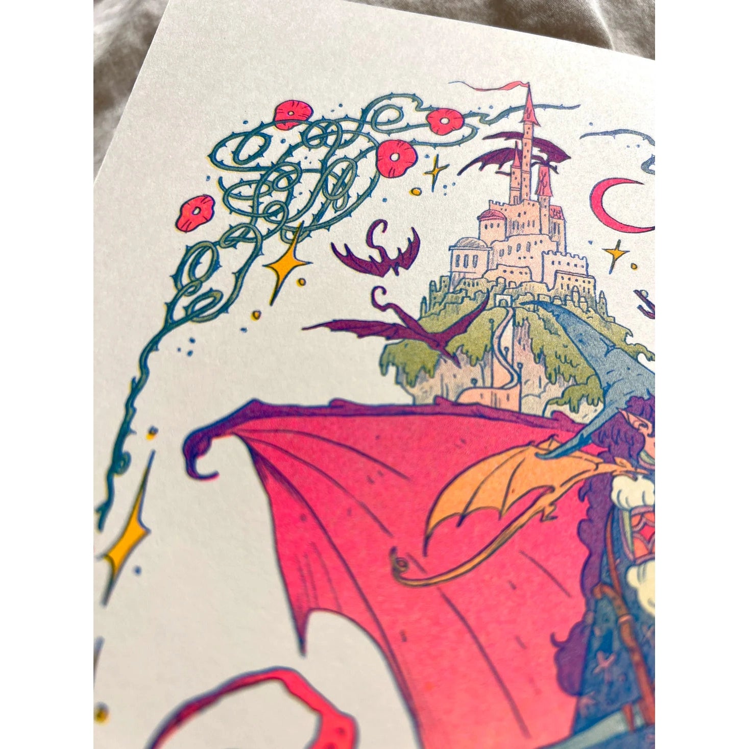 Dragon Witch Riso Print - Natalie Andrewson