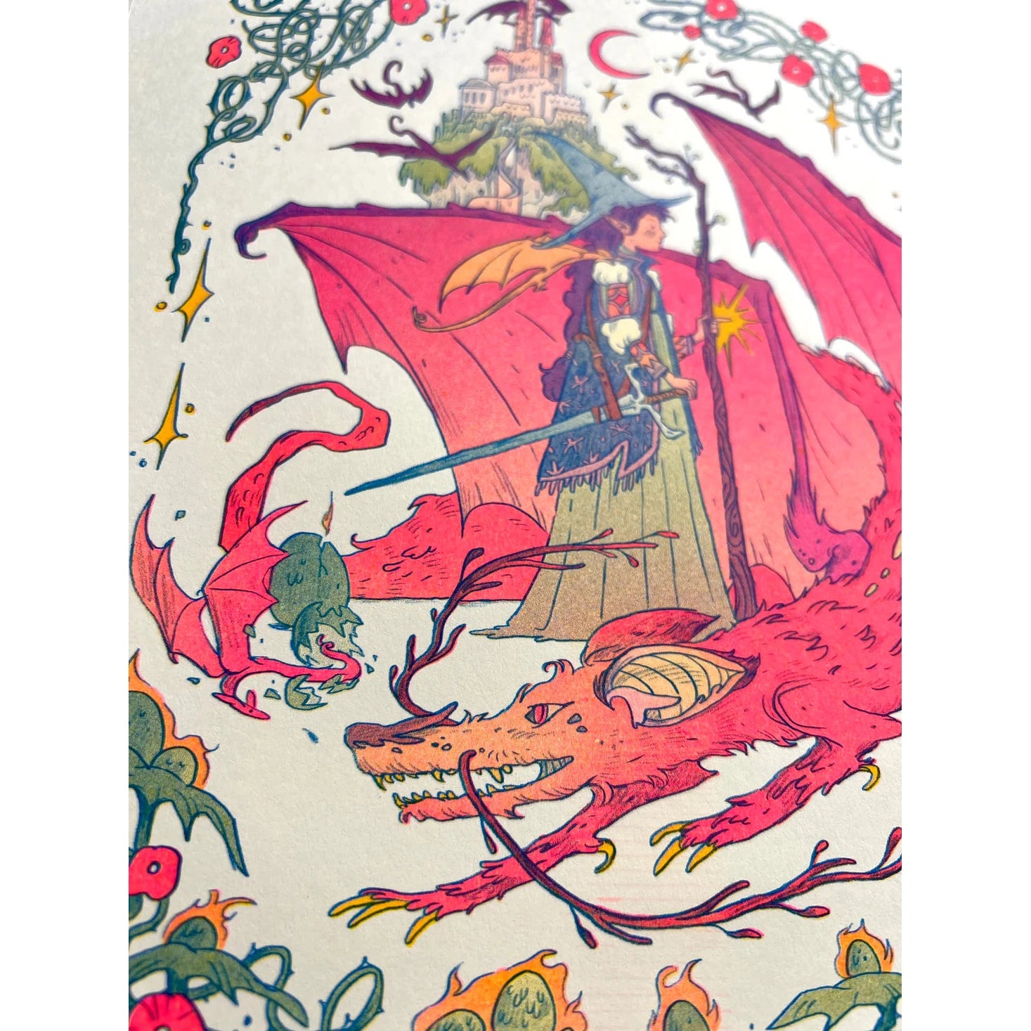 Dragon Witch Riso Print - Natalie Andrewson