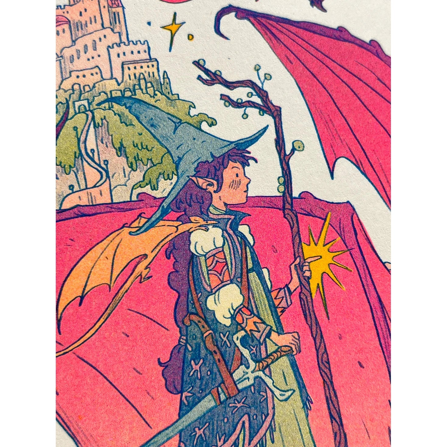Dragon Witch Riso Print - Natalie Andrewson