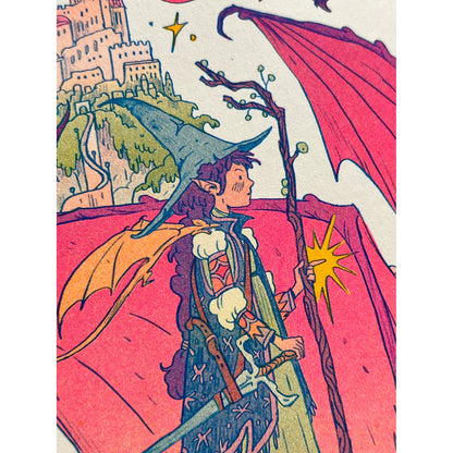 Dragon Witch Riso Print - Natalie Andrewson