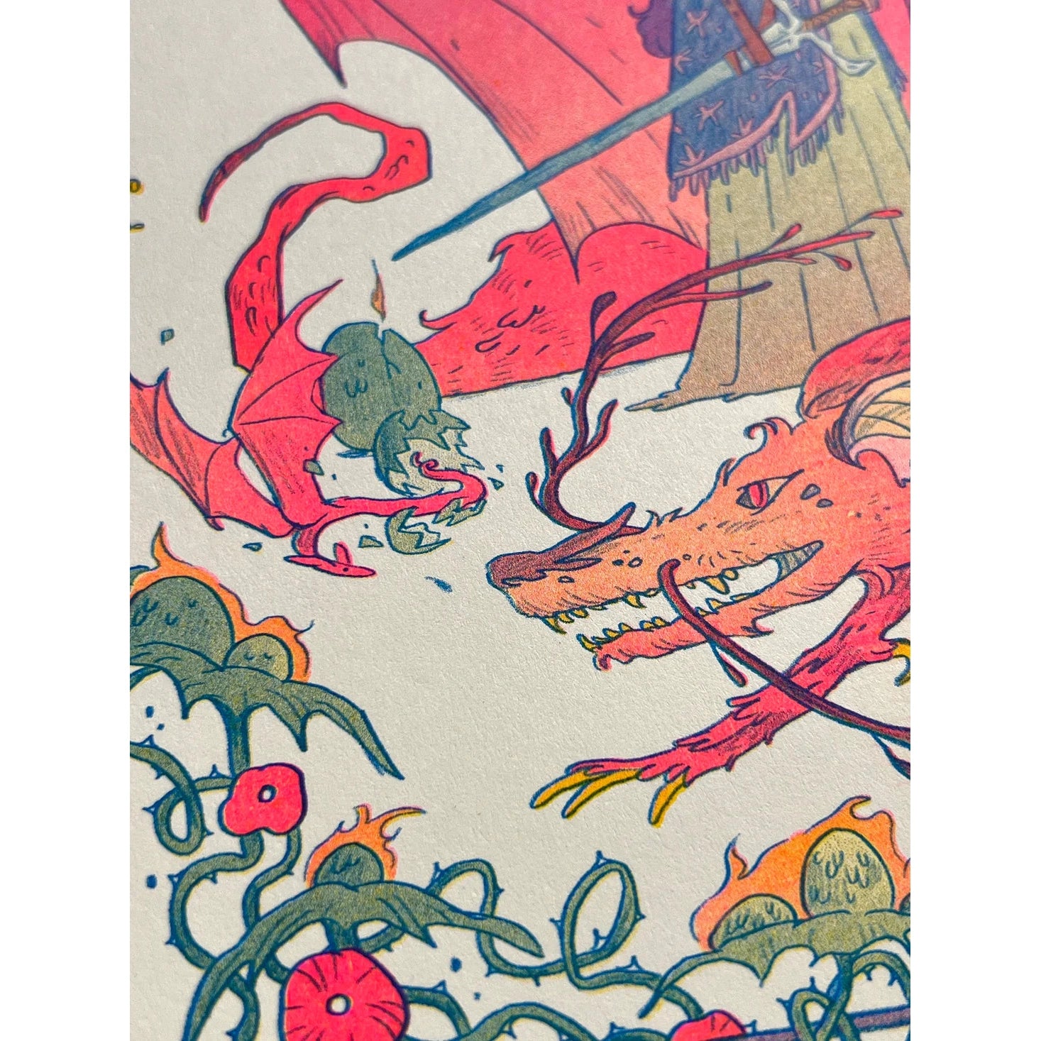 Dragon Witch Riso Print - Natalie Andrewson