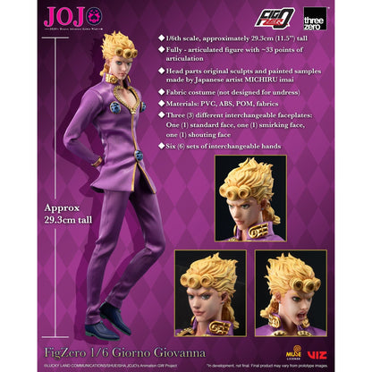 JOJO's Bizarre Adventure: Golden Wind Giorno Giovanna 1/6 Action Figure - ThreeZero - FigZero