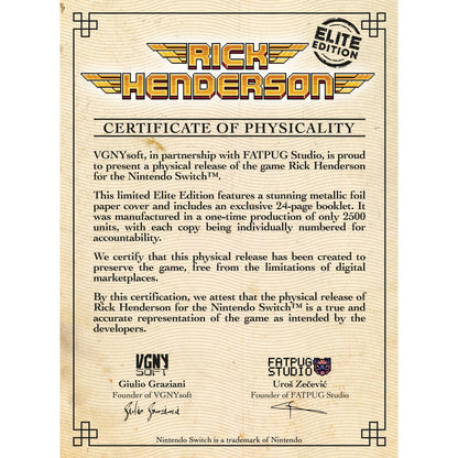 Rick Henderson Extra Elite Edition - Nintendo Switch - VGNYsoft, Eastasiasoft Limited