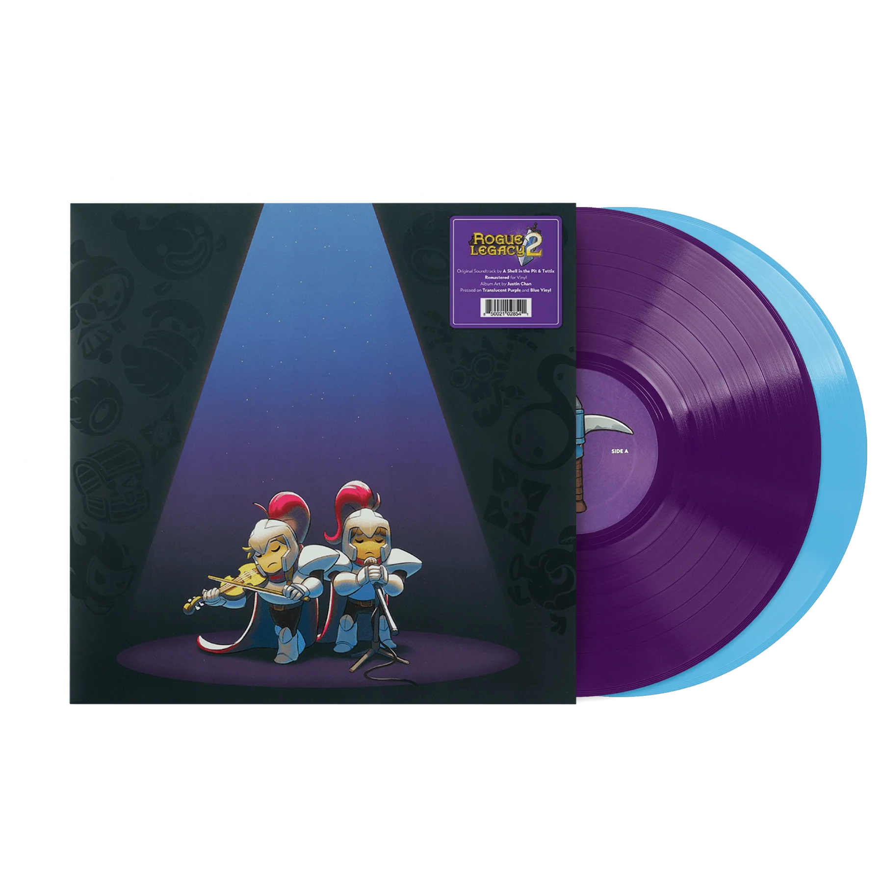 Rogue Legacy 2 Original Soundtrack by Tettix & A Shell in the Pit - Vinyl Record Set 2xLP, Translucent Purple & Blue