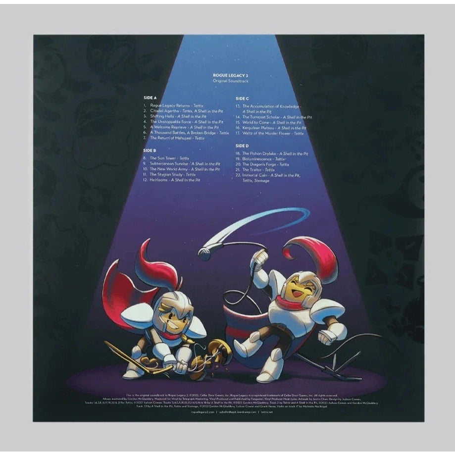 Rogue Legacy 2 Original Soundtrack by Tettix & A Shell in the Pit - Vinyl Record Set 2xLP, Translucent Purple & Blue